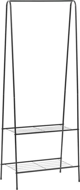 Elior Czarny metalowy wieszak na ubrania z półkami - Barley