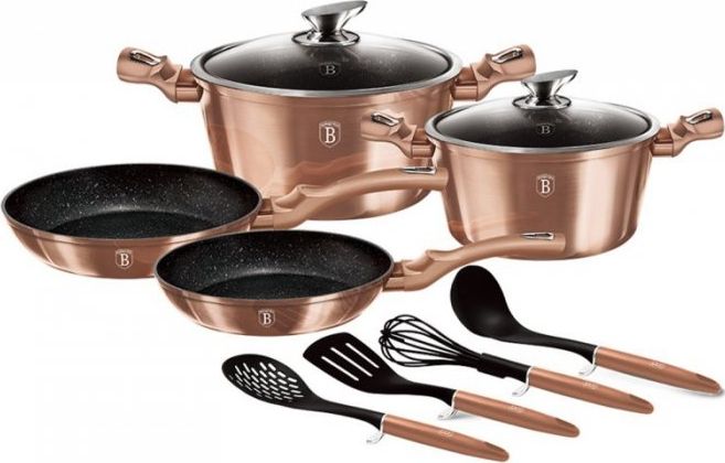 Berlinger Haus ZESTAW GARNKÓW GRANITOWYCH BERLINGER HAUS BH-6142 ROSE GOLD