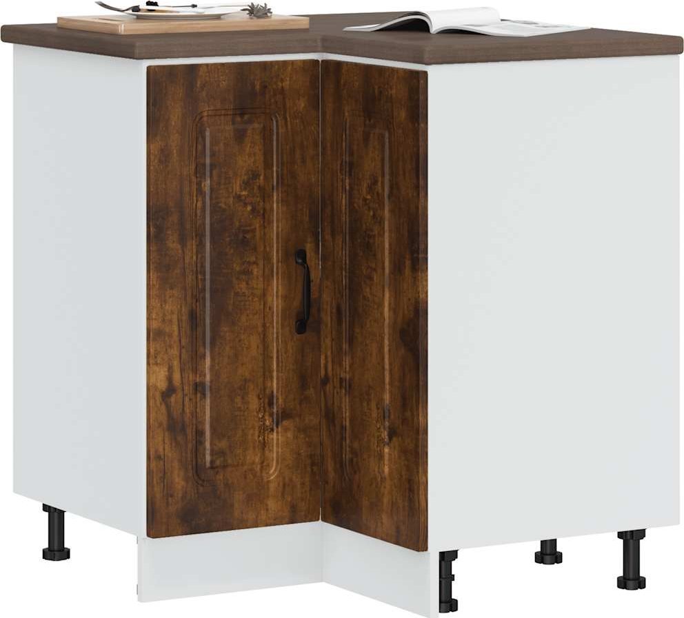 vidaXL vidaXL Narożna szafka kuchenna dolna, Kalmar, przydymiony dąb