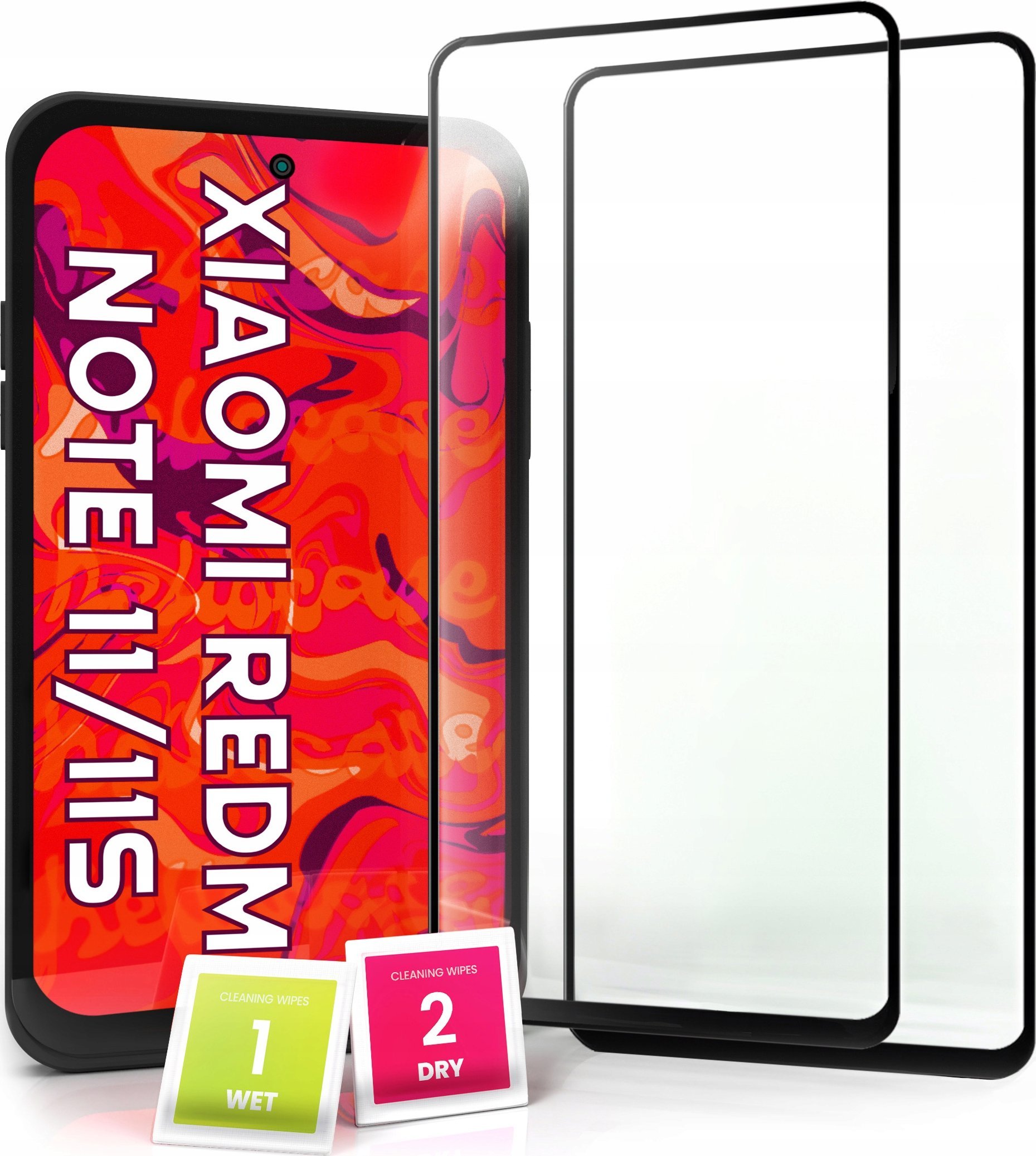 Hello Case 2-pak Szkło Hartowane do Xiaomi Redmi Note 11 / 11s Pełne Na cały ekran 5D