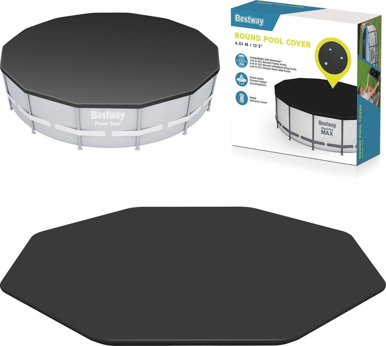 Bestway Pokrywa do basenu stelażowego 366 cm (58037)