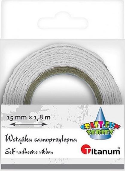Titanum Wstążka bawełniana koronka 15mmx1.8m biała