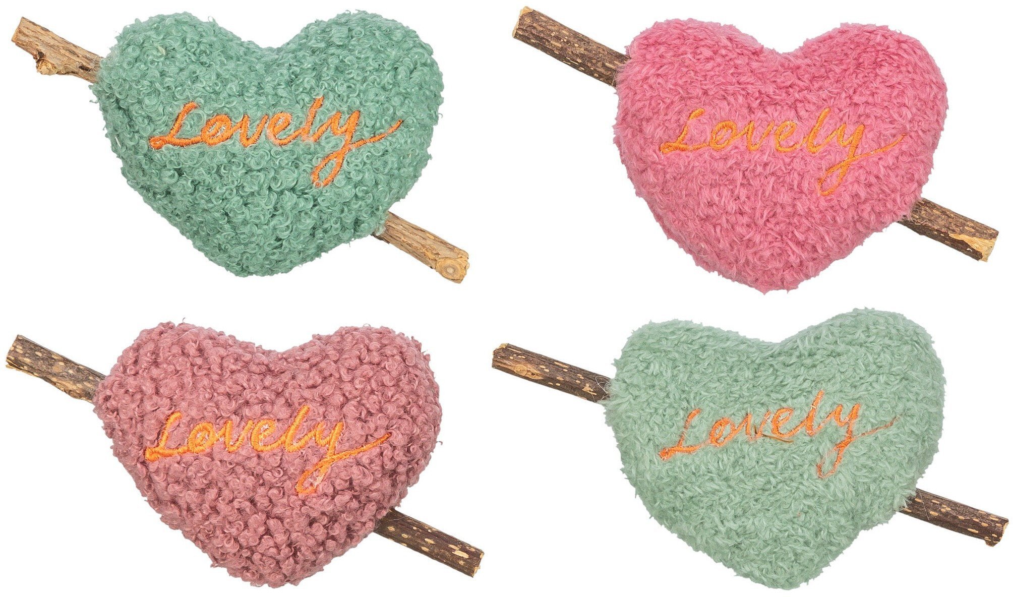 Serce z Matatabi, zabawka, dla kota, plusz, mix kolor�w, 12 cm