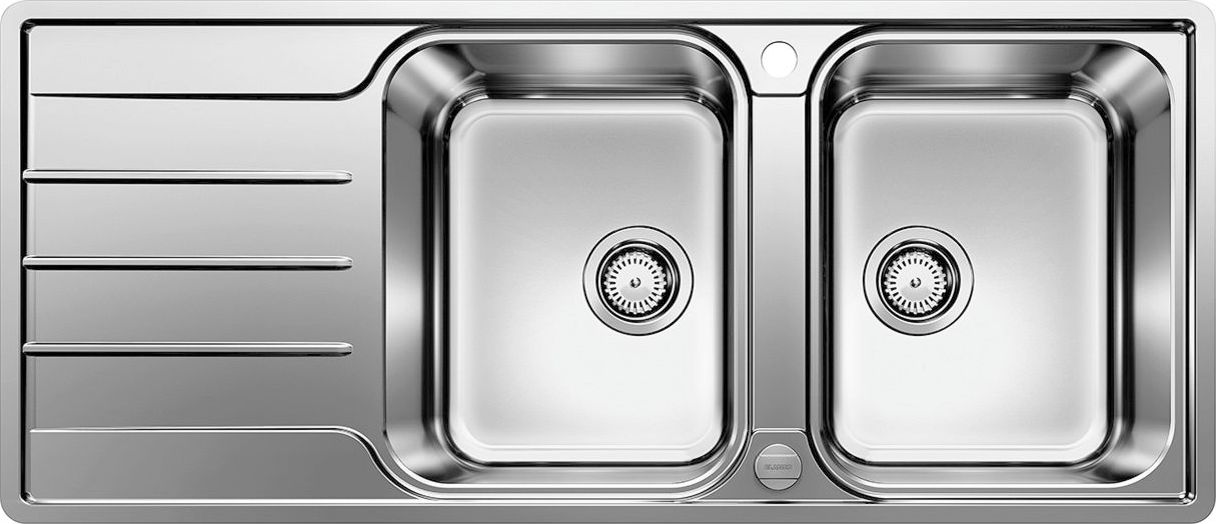 Zlewozmywak Blanco Lemis 8 S-IF stal szczotkowana z korkiem automatycznym (523037)