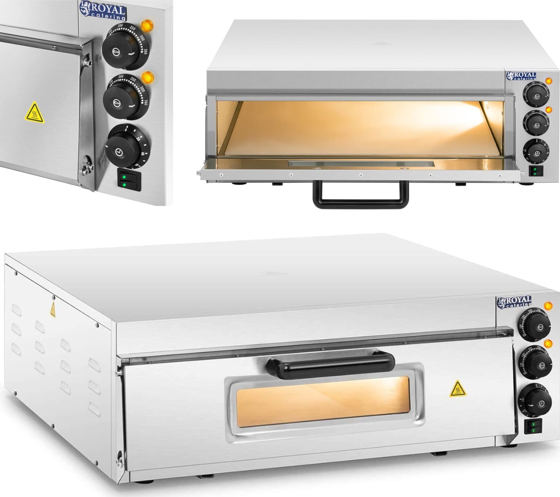 Piec do pizzy jednokomorowy z szybą 1 pizza 60 cm 230 V 3000 W