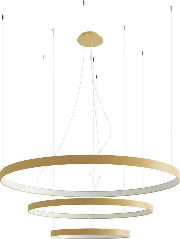 Lampa wisząca Sollux Lighting Żyrandol Rio 3 55/78/110 Złoty Led 3000K Led 150W Thoro Lighting