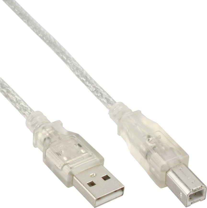 Kabel USB InLine USB-A - USB-B 5 m Przezroczysty (34555T)