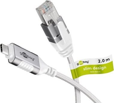 Goobay Kabel Ethernet USB-C 3.1 do RJ45, Slim, 2 m - Długość kabla 2 m