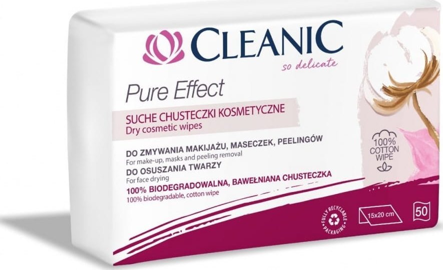 Cleanic Cleanic Pure Effect Suche chusteczki kosmetyczne 50 szt.