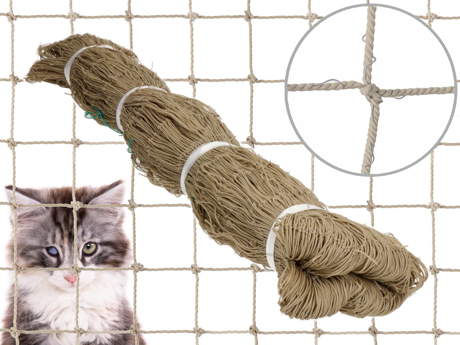 SIATKA PREMIUM NA BALKON WZMOCNIONA DRUCIKIEM - ROLKA 8X3M