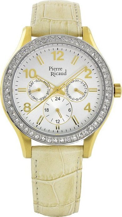 Zegarek Pierre Ricaud Zegarek damski Pierre Ricaud P21069.2V53QFZ beżowy