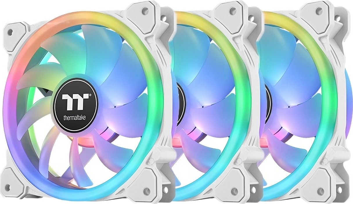Wentylator Thermaltake SWAFAN 12 RGB Snow 3-pack + Hub (CL-F145-PL12SW-A)