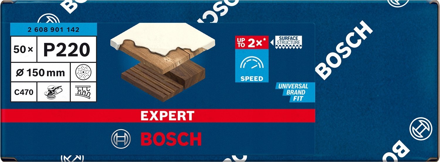 Szlifierka Bosch Bosch Expert C470 sanding sheet, 150mm, K220 multi-hole (50 pieces, for eccentric sanders)