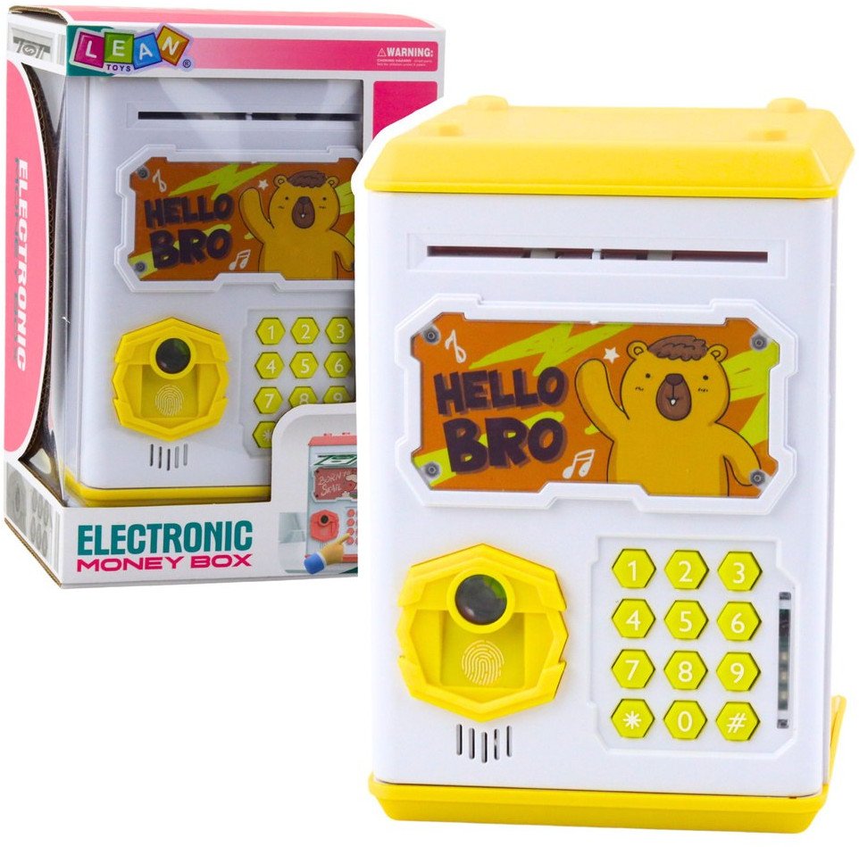 Elektroniczny Sejf Bankomat Skarbonka Na PIN Dla Dzieci Kapibara Żółty