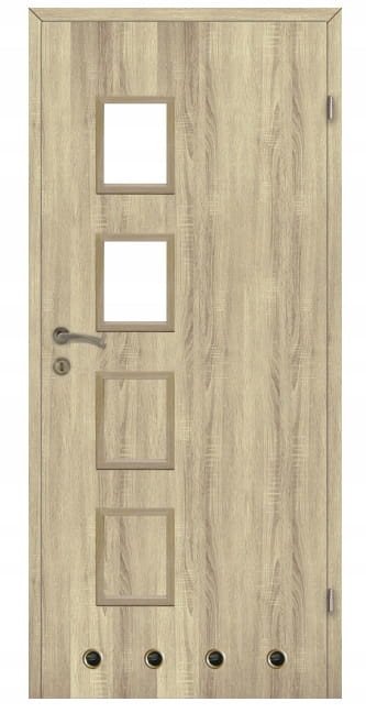 Drzwi Skrzydło wewnętrzne łazienkowe prawe 70 cm Dąb bielony