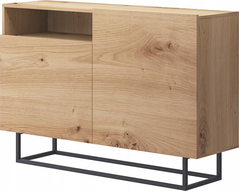 Konsimo Komoda dąb natura nowoczesna profil metalowy MORIO