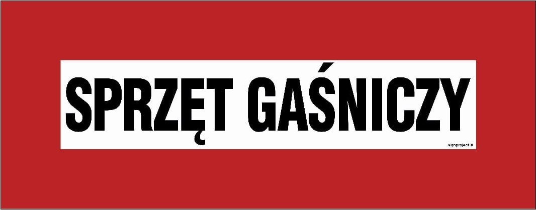 Mój dom Sprzęt Gaśniczy - 36 X 14 Cm, Pn - Płyta 1Mm Libres Polska Sp Sgp-Bc113_360X140_Pn 5904937066410