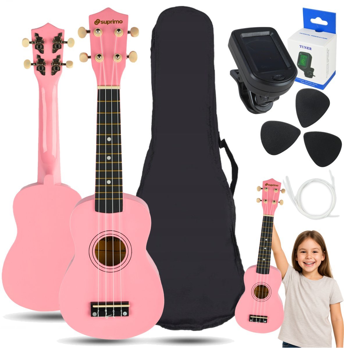 SUPRIMO UK21 SET PK ukulele sopranowe 21"" różowe