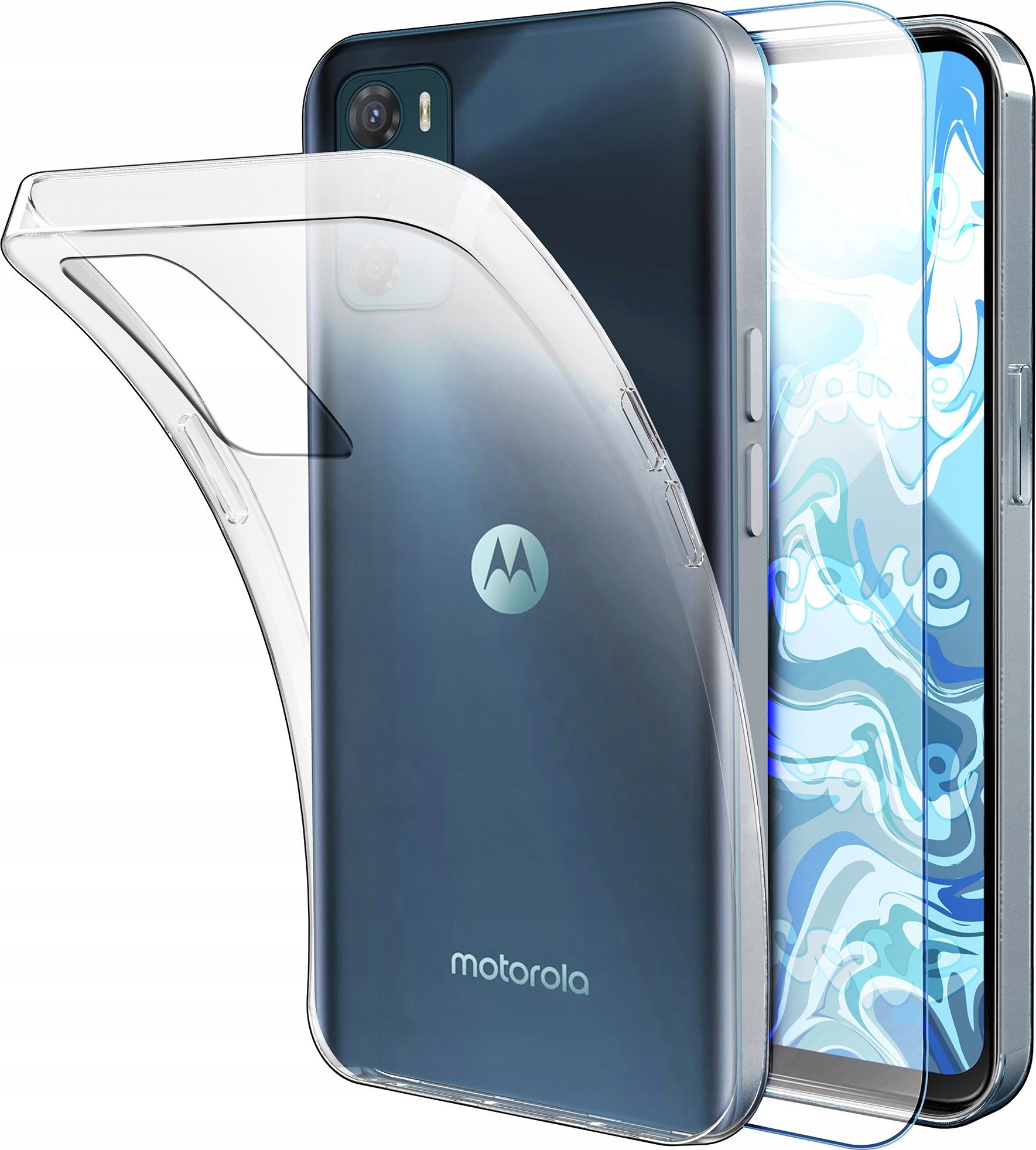 Etui Do Motorola Moto G42 (Przezroczyste, Silikonowe, Ochronne) Szkło 9H