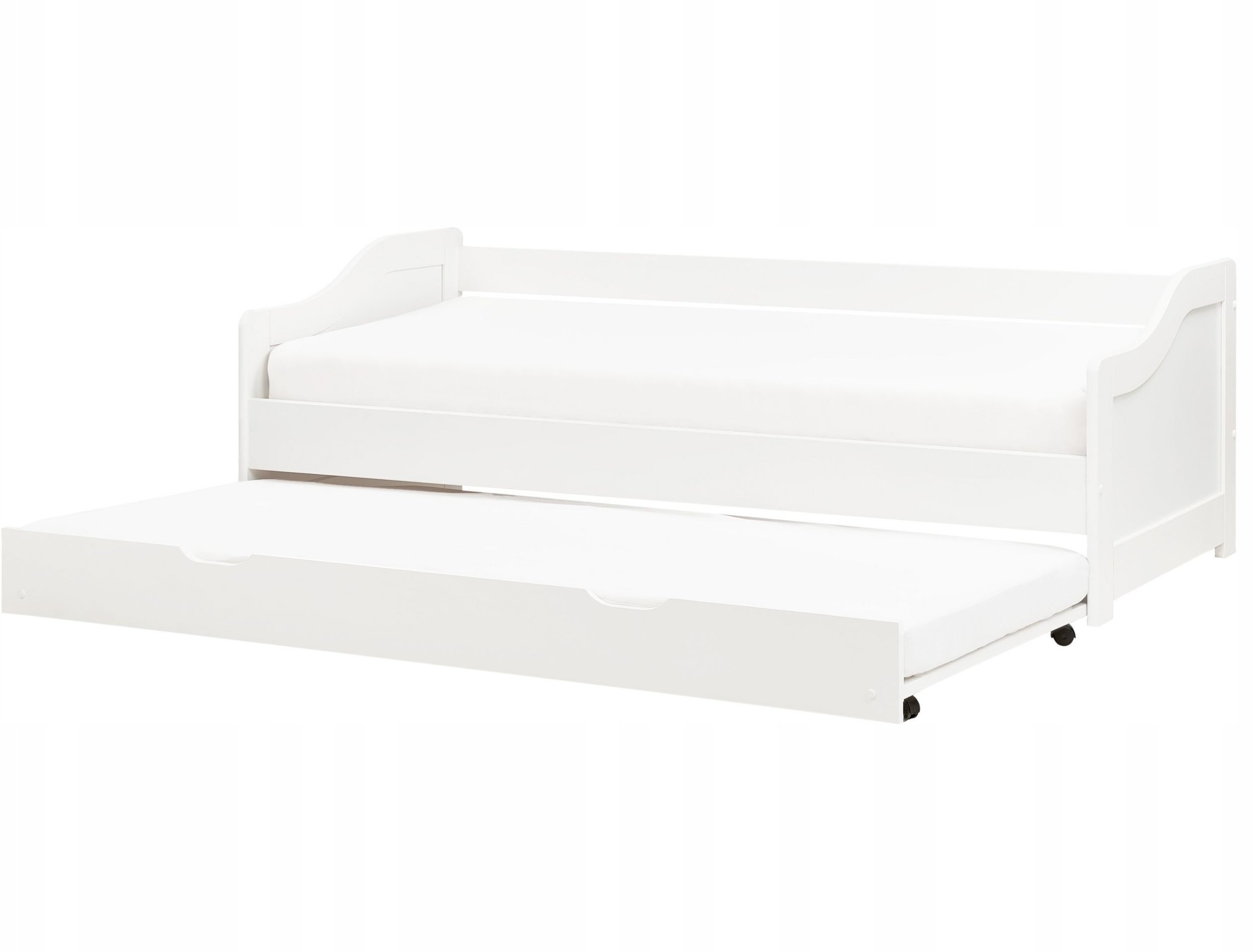 Beliani Łóżko wysuwane Drewno LUNERAY 90 x 200 cm Biały