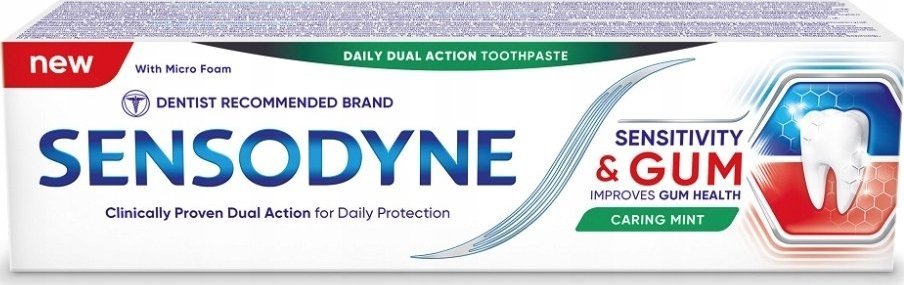 Sensodyne Pasta do zębów Sensodyne Nadwrażliwość i Dziąsła Caring Mint z fluorem 75ml