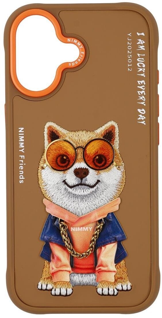 Etui Nimmy Glasses Cool Dog do iPhone 17 beżowy