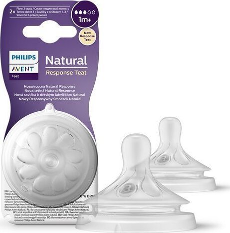 Avent Smoczek do butelki Natural Response 3, 1 m+ SCY963/02
