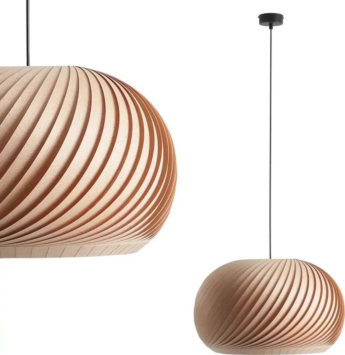 Lampa wisząca Aldex Wisząca lampa sypialniana Nature Light nad łóżko brązowa