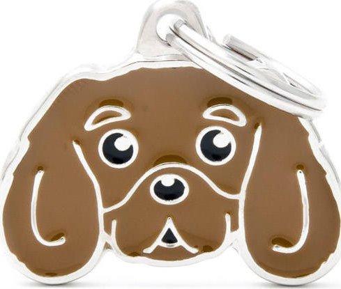 Zawieszka Adresówka Identyfikator z grawerem dla psa brązowa Cavalier