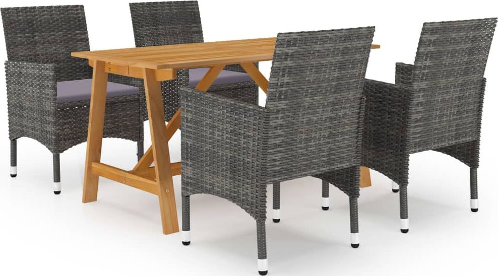 vidaXL 5-częściowy zestaw mebli ogrodowych szary