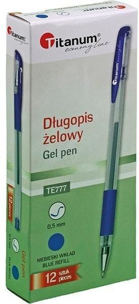 Długopis żelowy 0,5mm niebieski (12szt)