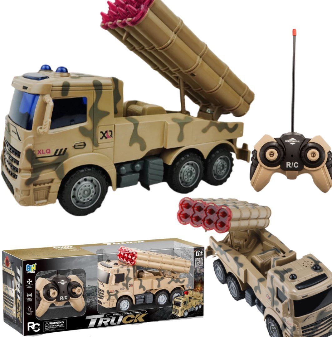 CIĘŻARÓWKA POJAZD WOJSKOWY ZDALNIE STEROWANY WYRZUTNIA RAKIETOWA DŹWIĘK LED