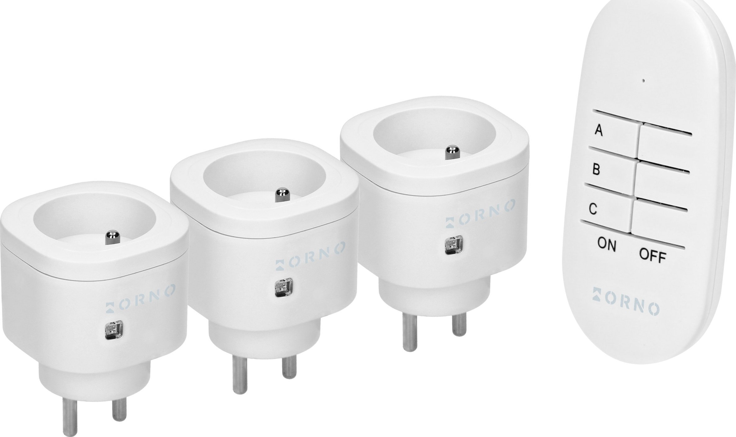 Orno Zestaw bezprzewodowych mini gniazd sterowanych pilotem 3+1