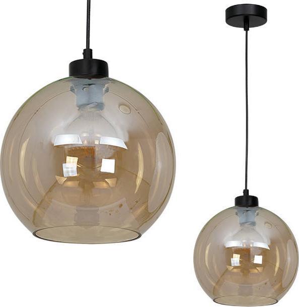 Lampa wisząca Milagro Loftowa LAMPA wisząca SOFIA MLP6578 Milagro szklana OPRAWA skandynawski ZWIS kula czarna bursztynowa