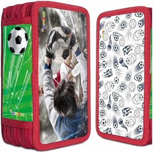 Piórnik szkolny GIMBOO, z wyposażeniem, 3 komory, mix wzorów