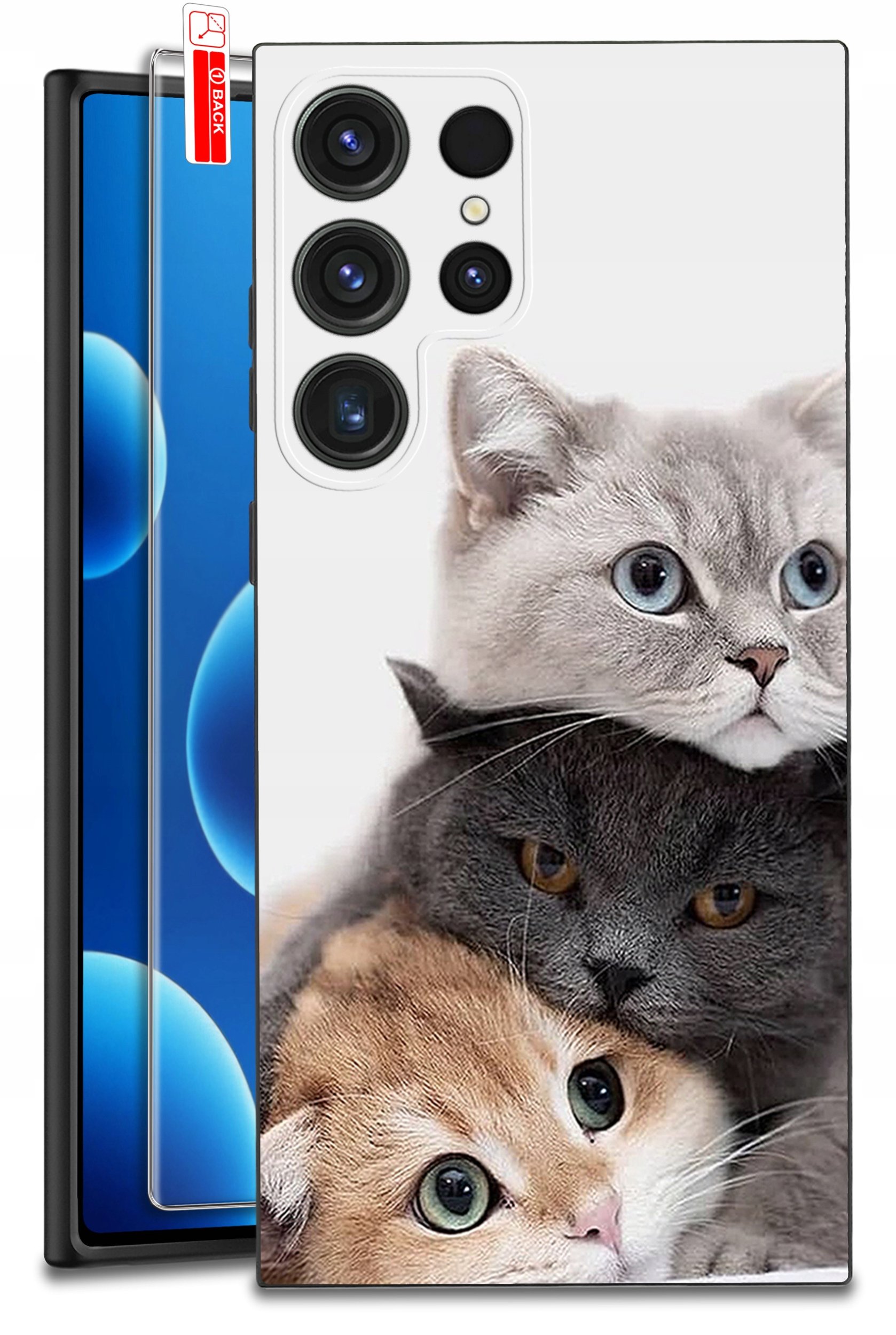 ETUI do Samsung Galaxy S25 Ultra WZORY | SILIKONOWE MATT CASE + SZKŁO 9H