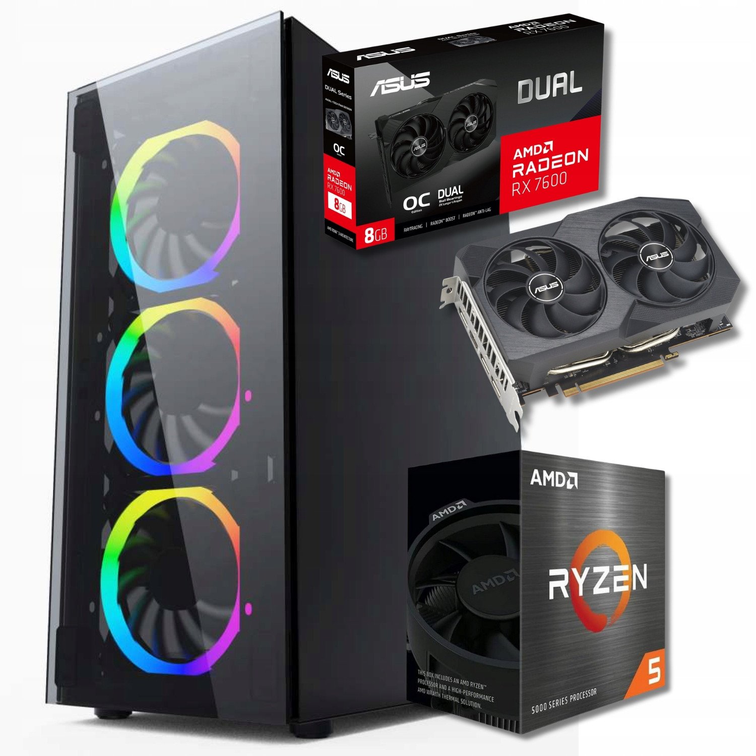 Komputer BSG Raptor V15 AMD Ryzen 5 AMD Radeon RX 7600 32GB DDR4 1000GB SSD Windows 11