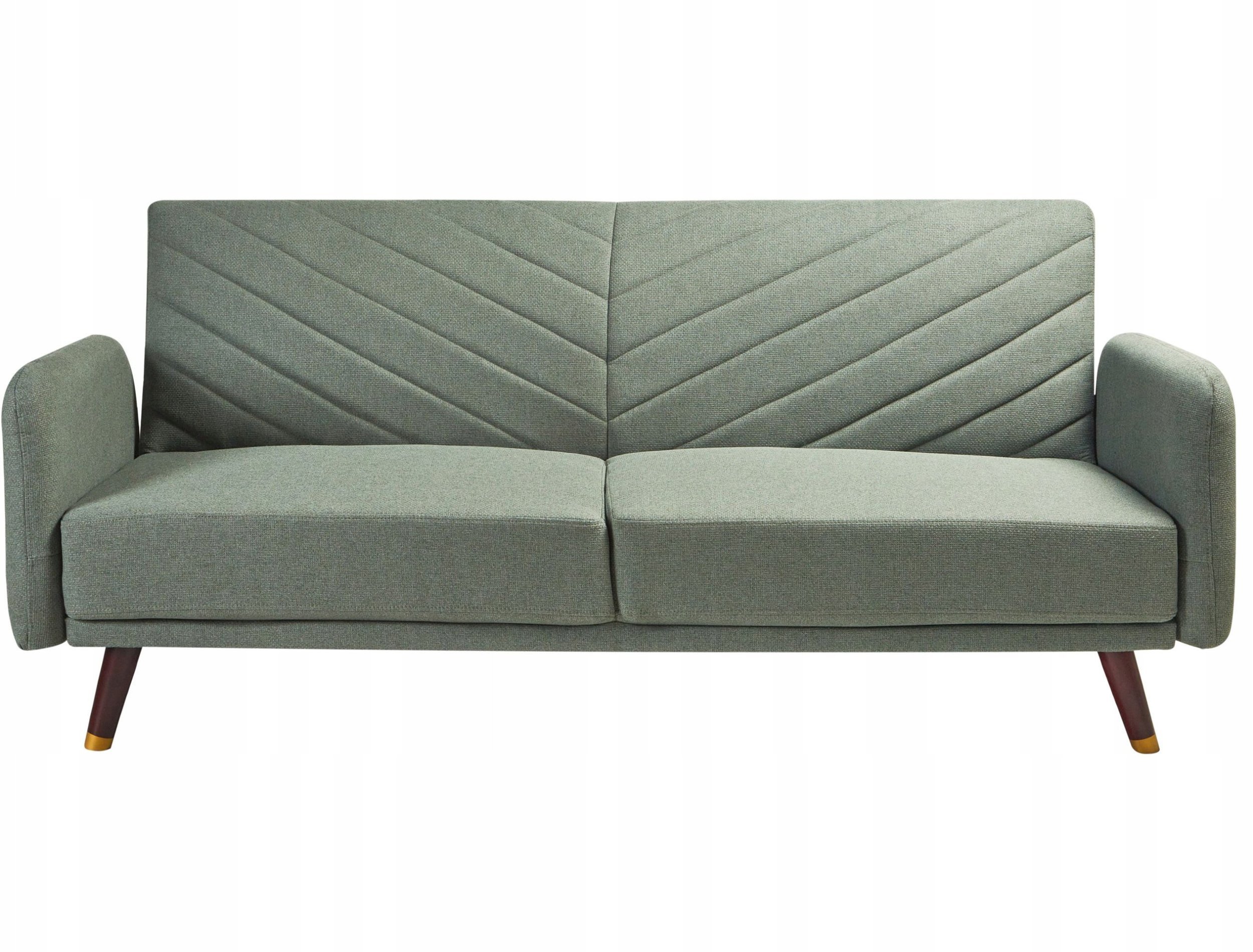 Beliani Sofa rozkładana len syntetyczny jasnozielona SENJA