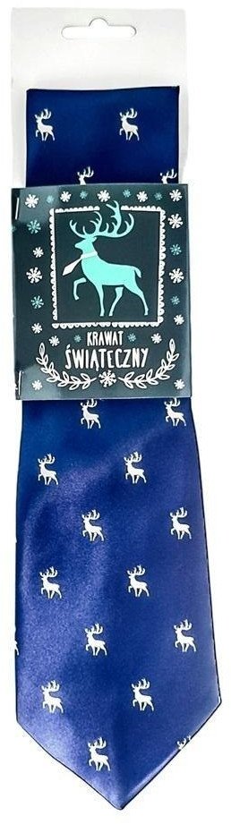 Krawat świąteczny granatowy