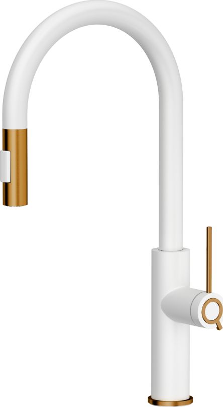 Bateria kuchenna Quadron Jennifer Q Line Slim SteelQ stojąca biały z elementami wykończonymi miedzią (84818011)