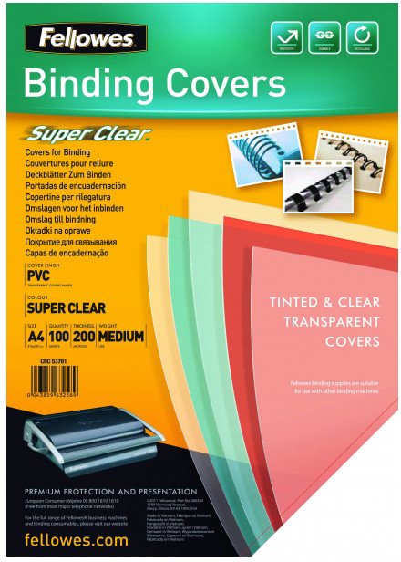 Fellowes Okładki przezroczyste 200 A4, 100 szt.