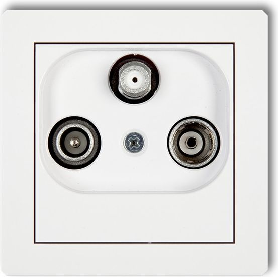 Karlik Gniazdo antenowe Deco RTV-SAT końcowe 1,5dB biały mat (25DGS)