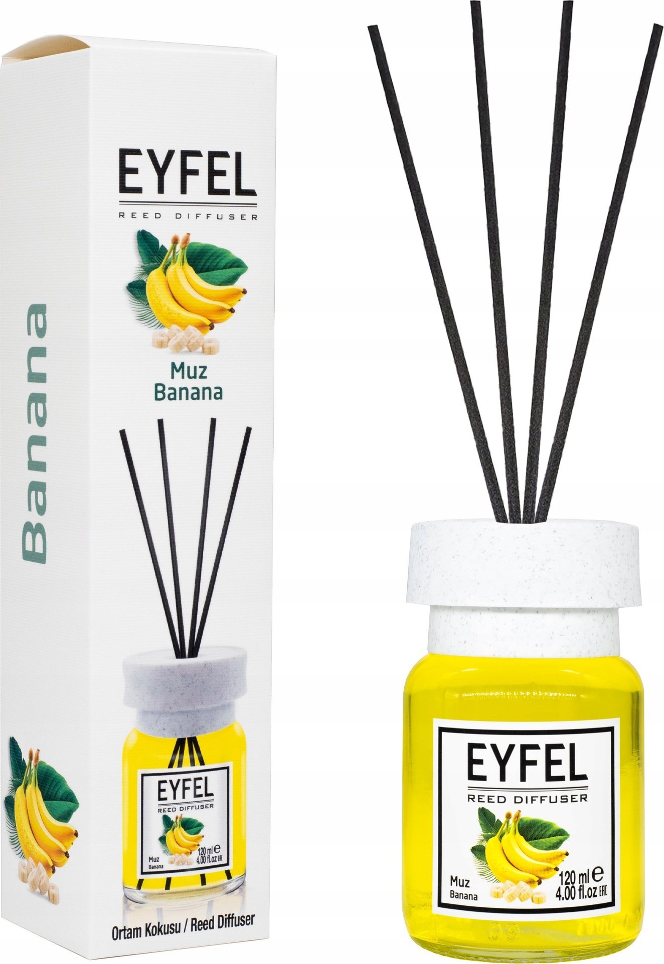 Eyfel Dyfuzor zapachowy z patyczkami Banan 120ml