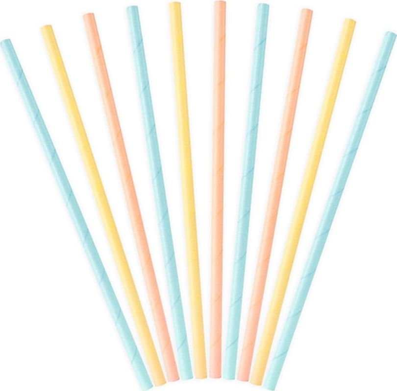 Party Deco słomki rurki Summer Time 10 sztuk uniwersalne (33241)