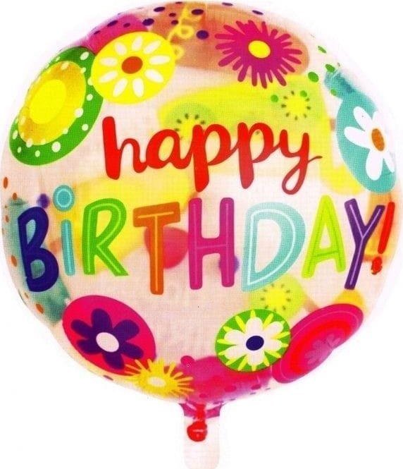 Balon foliowy okragły 46cm Kwiatki