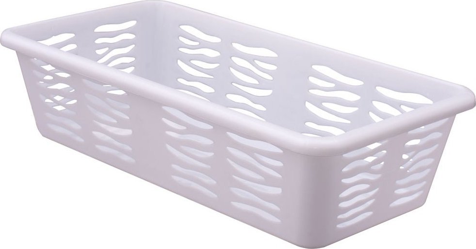 Branq BRANQ - Koszyk ażurowy Zebra - Z1 - uniwersalny plastikowy - biały - 20x10x5 cm