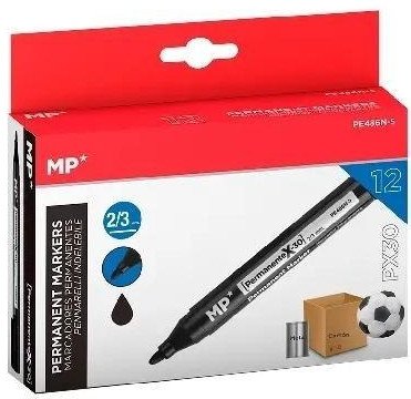 Marker permanentny 2,0/3,0mm czarny (12szt)