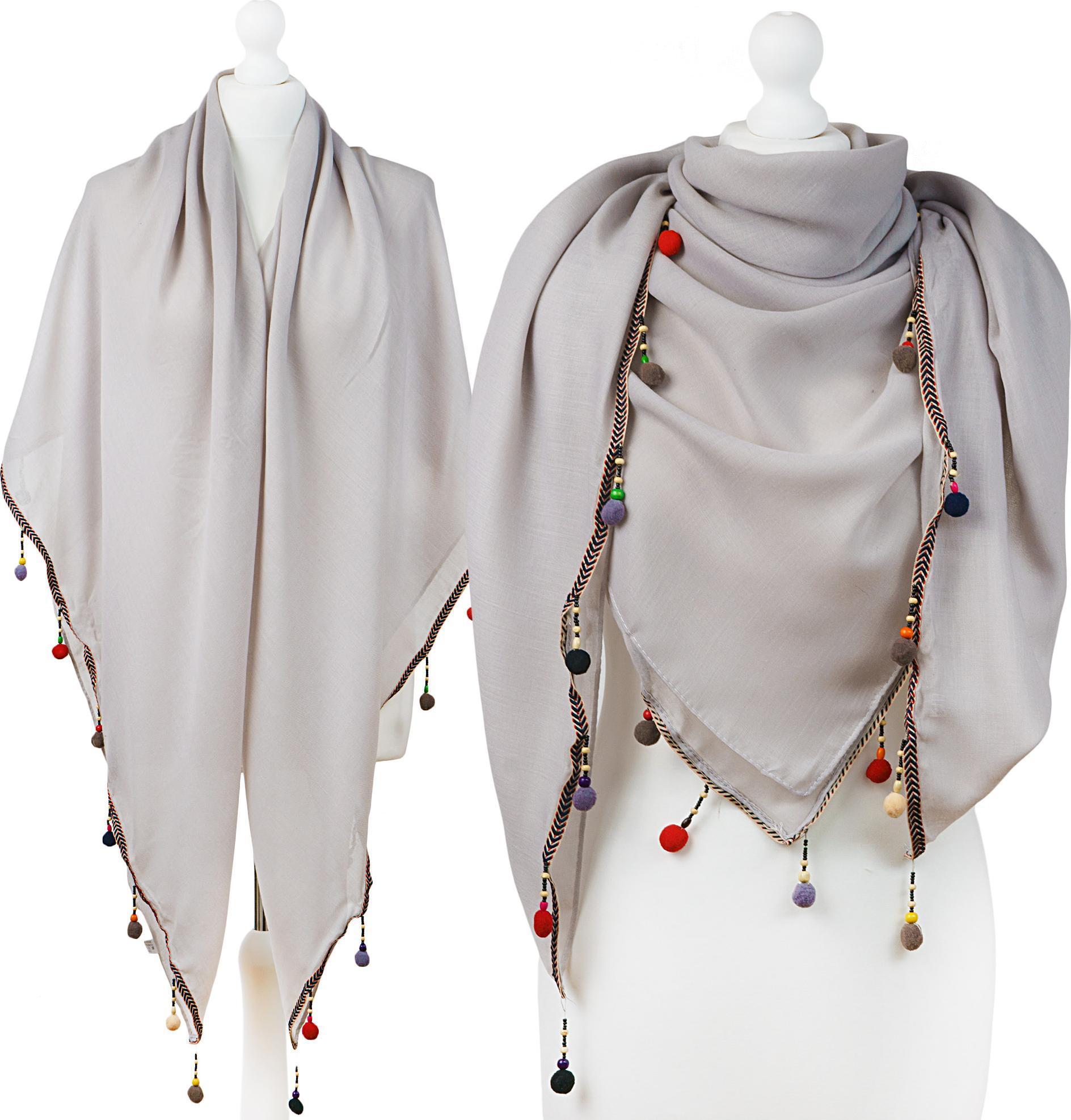 Aleszale Duża Chusta Apaszka Z Frędzlami Wiosna Etno Boho - Chu-C-259-Sza