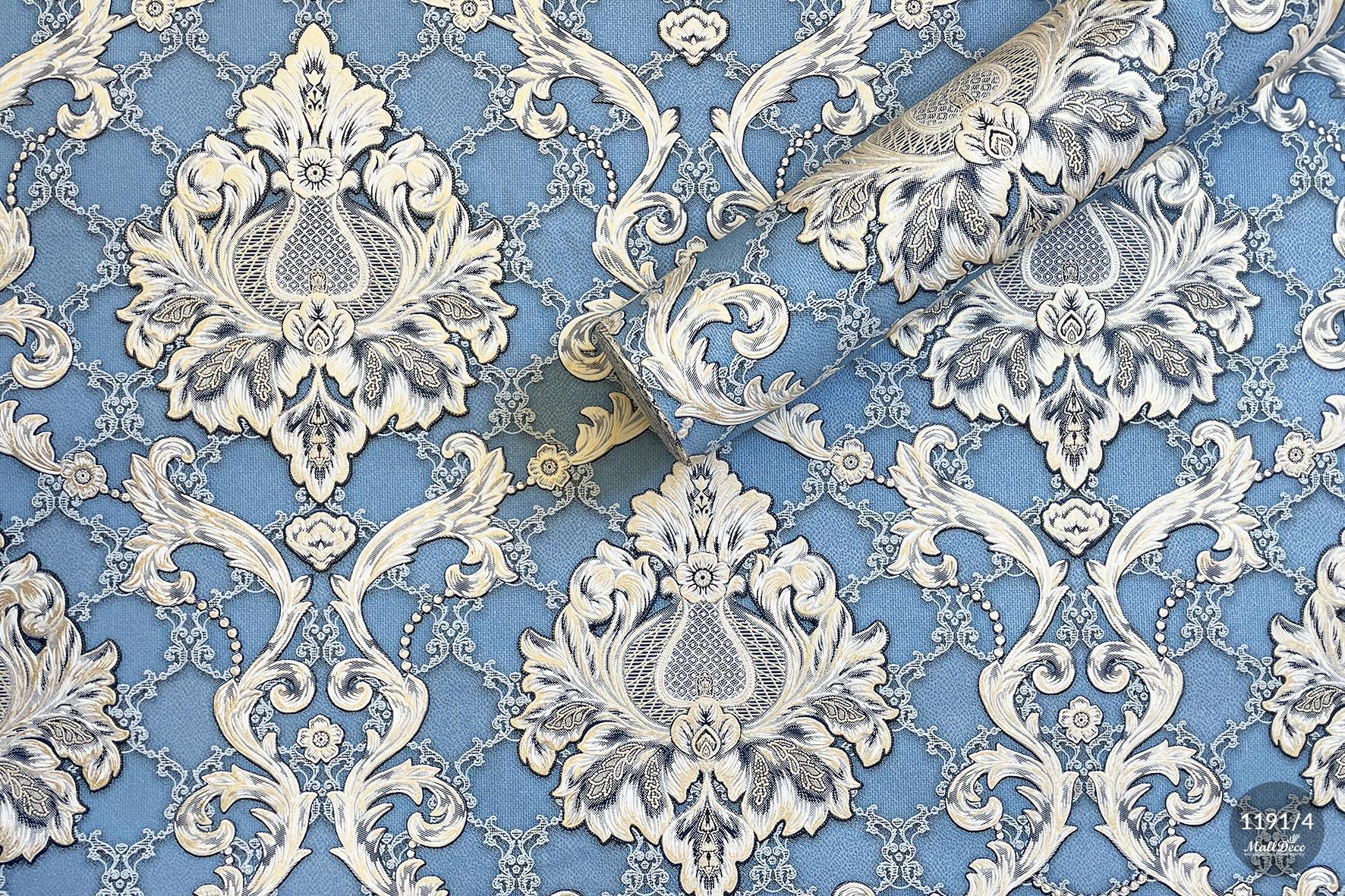 MallDeco JASNONIEBIESKA TAPETA WINYLOWA TIFFANY