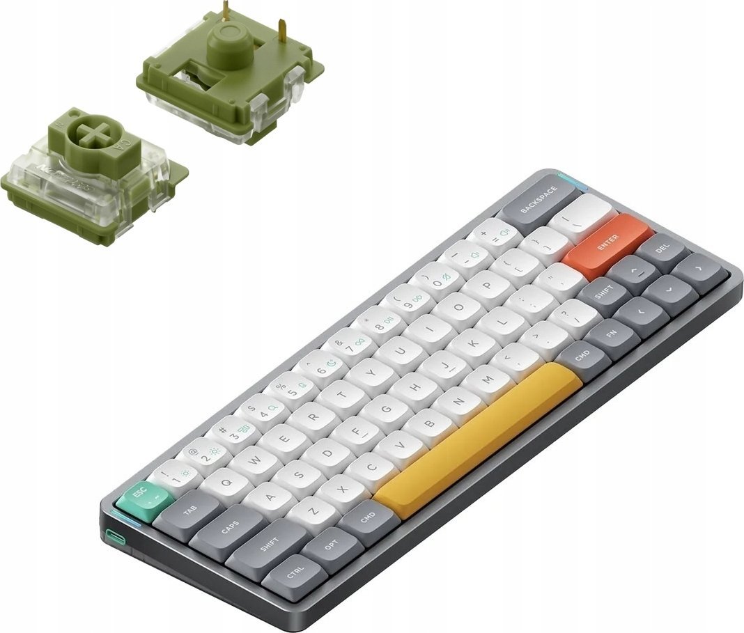 Nuphy - Air60 V2 Wireless Mechanical Keyboard - Bezprzewodowa Klawiatura Mechaniczna Slim Lunar Gray Moss